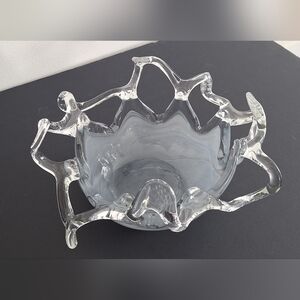 Free-form blown glass centerpiece.